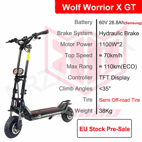 Official Kaabo Wolf Warrior X GT Scooter 10inch 60V 28.8Ah Battery Double - VirtuousWares:Global