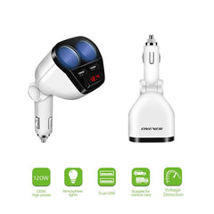 Onever 1 to 2 Car Cigarette Lighter Dual Charger - VirtuousWares:Global