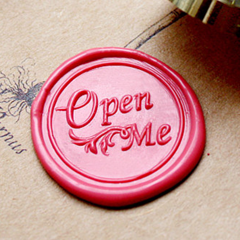 Open Me Metal Stamp / Wedding Wax Seal Stamp - VirtuousWares:Global