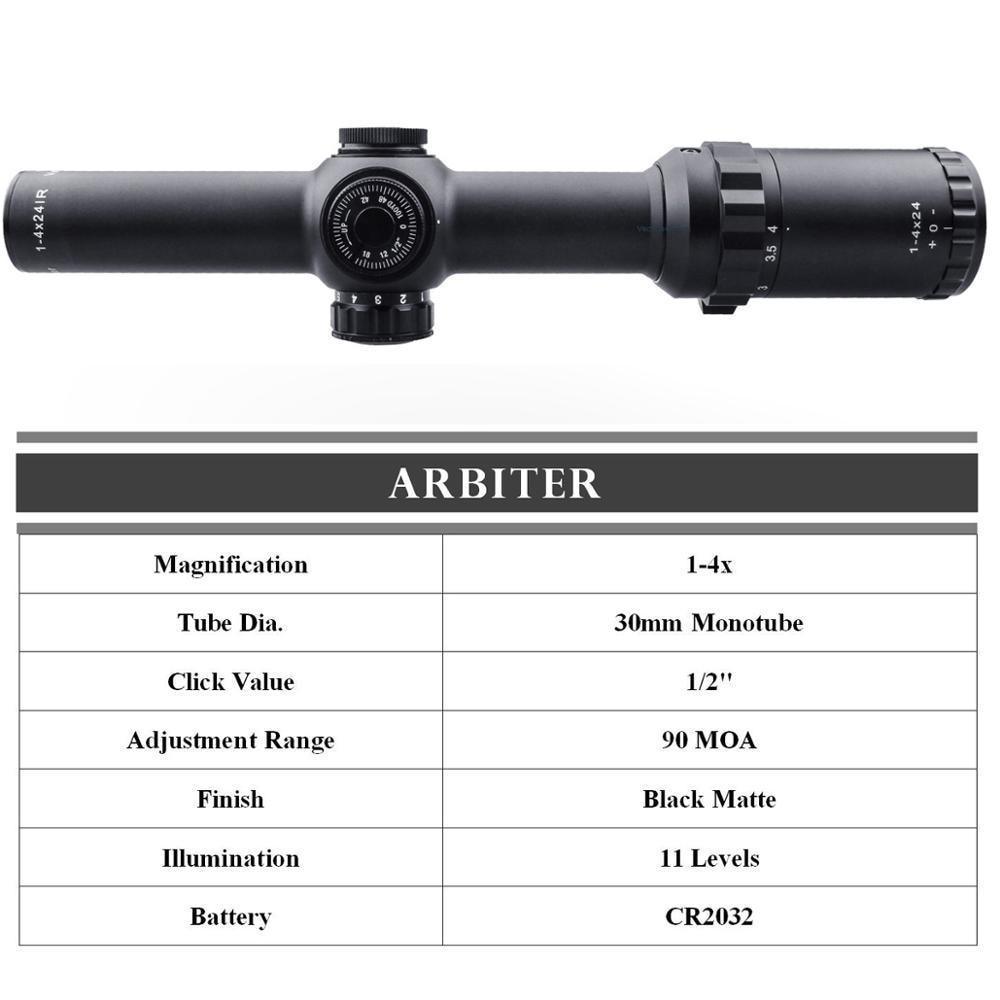 Optics Arbiter 1-4x24 Hunting Riflescope Long Eye Relief Illuminated - VirtuousWares:Global