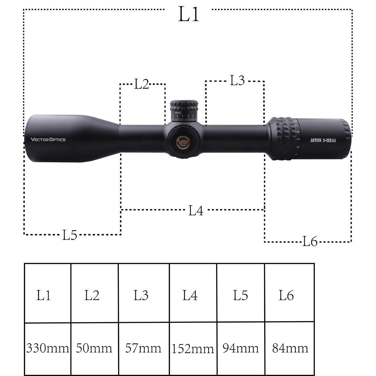 Optics Aston 3-18x44 Tactical riflescope 90MOA Range HD Glass Sys MOA - VirtuousWares:Global