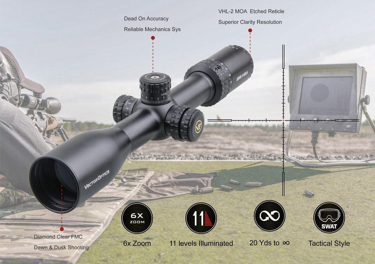 Optics Aston 3-18x44 Tactical riflescope 90MOA Range HD Glass Sys MOA - VirtuousWares:Global
