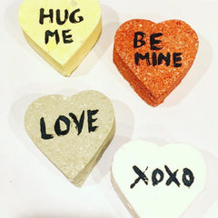 Organic bath bomb / Valentine's Day / conversation hearts / - VirtuousWares:Global