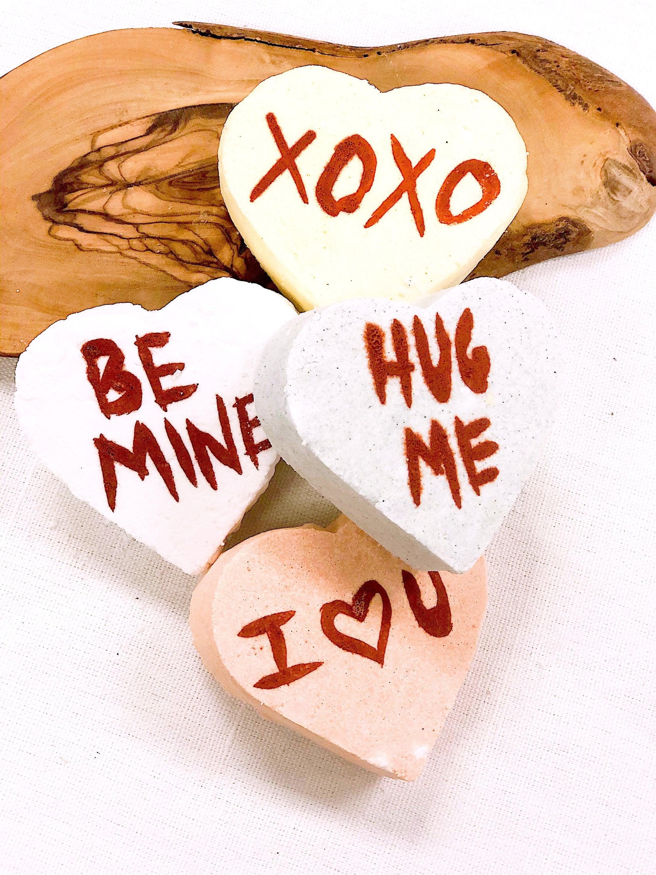 Organic bath bomb / Valentine's Day / conversation hearts / - VirtuousWares:Global