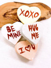 Organic bath bomb / Valentine's Day / conversation hearts / - VirtuousWares:Global