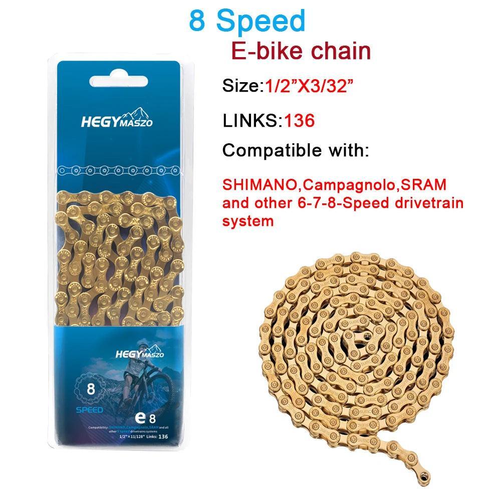 Original E-Bike Chains 8 speed 136 Links Electric bicycle chain For - VirtuousWares:Global