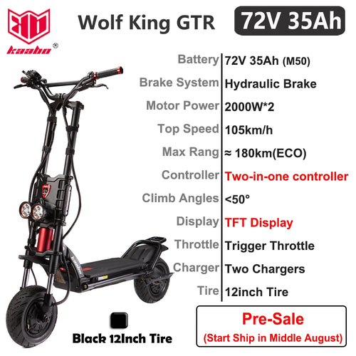 Original Newest Kaabo Wolf King GTR 72V 35Ah Battery 2*2000W Motor - VirtuousWares:Global