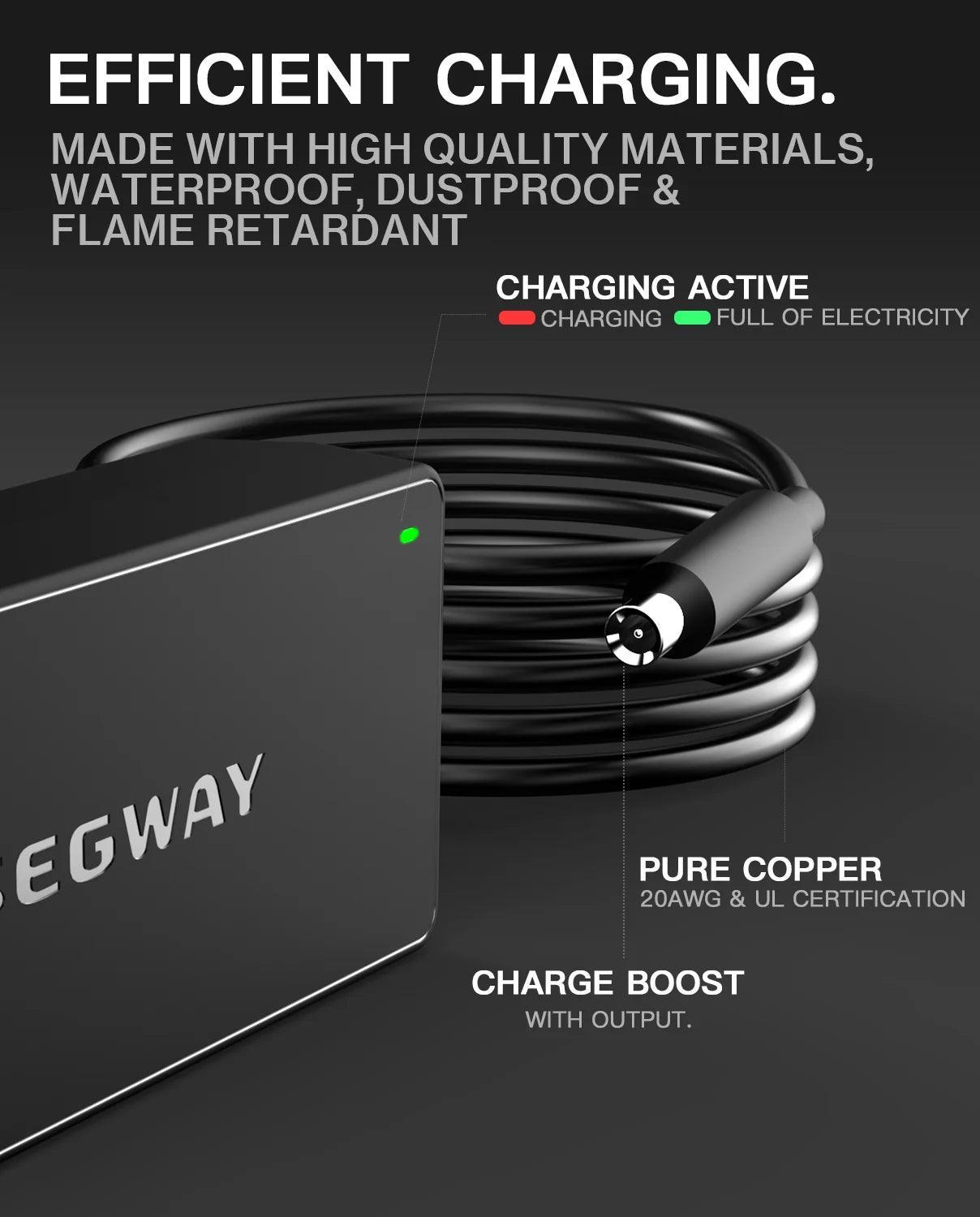 Original Segway 42V 1.7A Charger For Ninebot ES2 ES4 E22 G30LP T15 F30 - VirtuousWares:Global