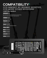 Original Segway 42V 1.7A Charger For Ninebot ES2 ES4 E22 G30LP T15 F30 - VirtuousWares:Global