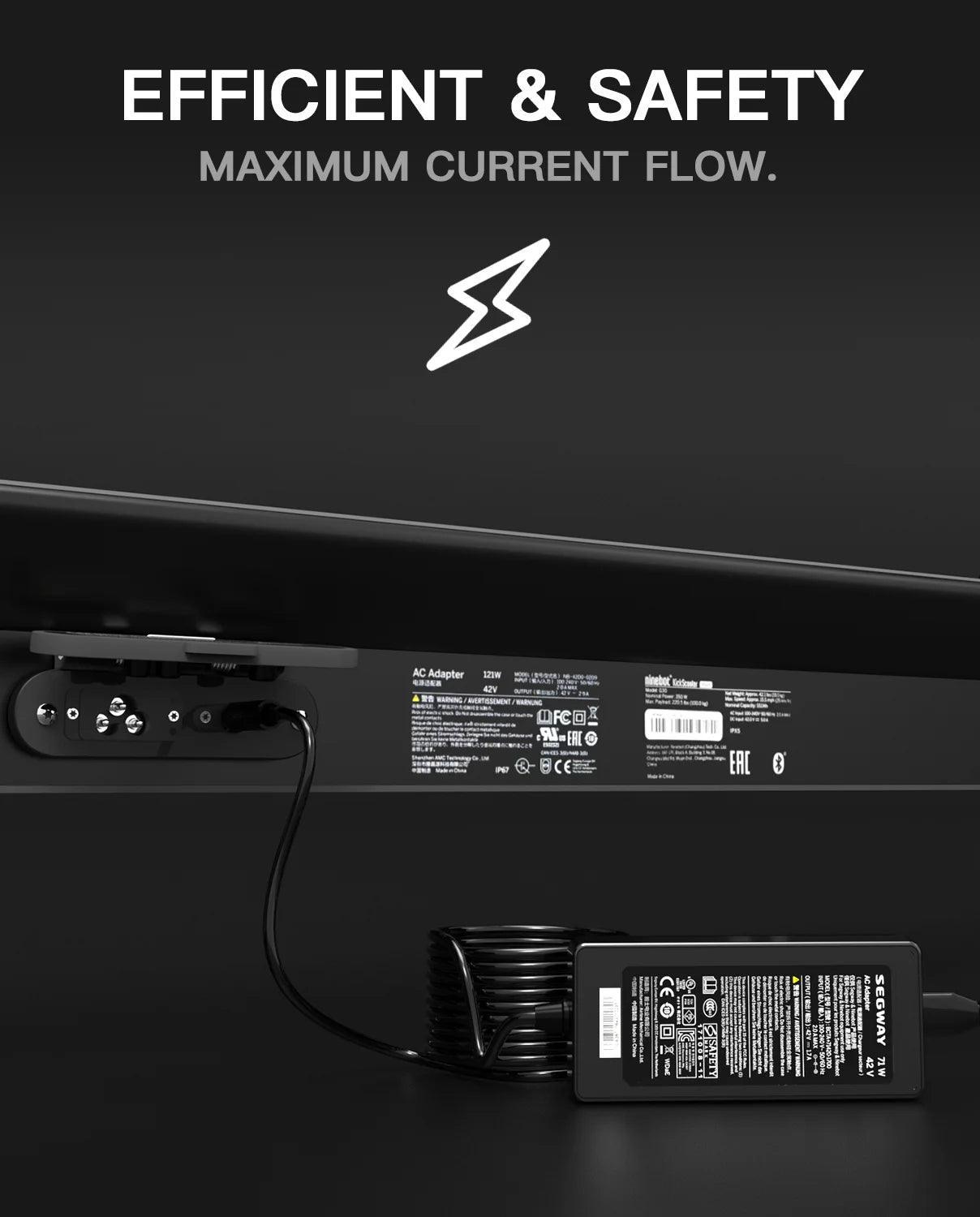 Original Segway 42V 1.7A Charger For Ninebot ES2 ES4 E22 G30LP T15 F30 - VirtuousWares:Global