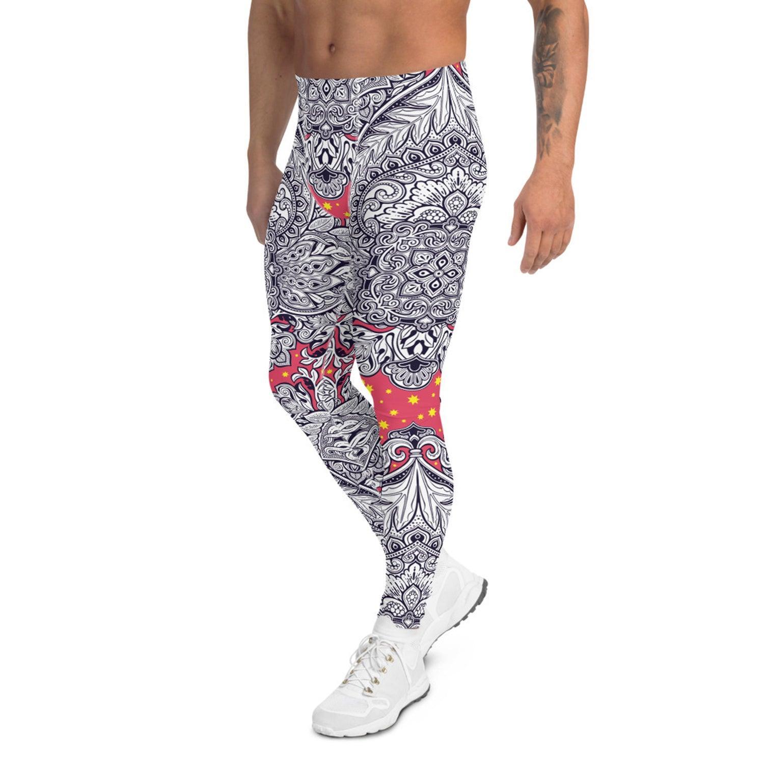 Ornamental Floral Leggings for Men - VirtuousWares:Global