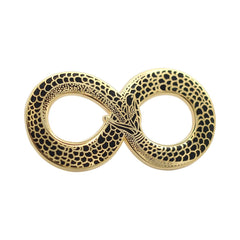 Ouroboros Halloween Costume Accessory - Occult Black & Gold Enamel Pin - VirtuousWares:Global