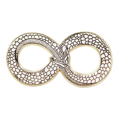 Ouroboros Halloween Costume Accessory - Occult Black & Gold Enamel Pin - VirtuousWares:Global