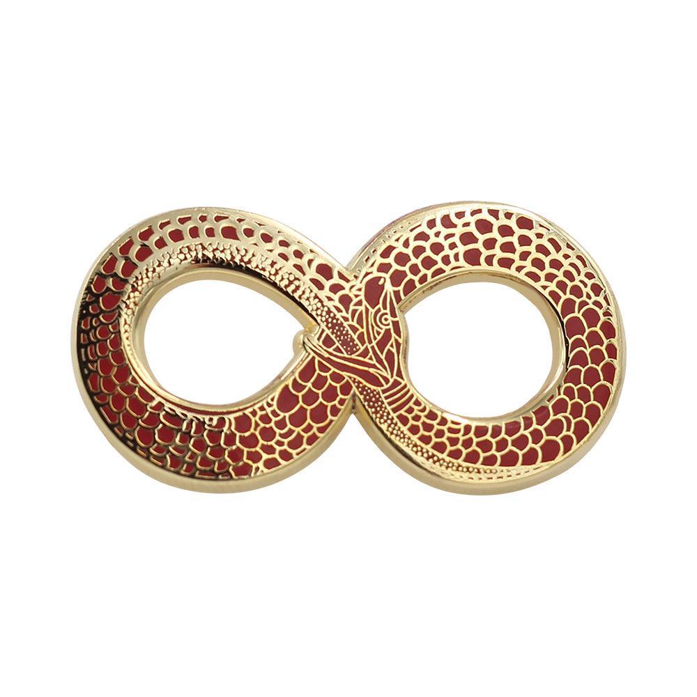 Ouroboros Halloween Costume Accessory - Occult Black & Gold Enamel Pin - VirtuousWares:Global
