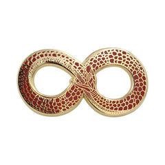 Ouroboros Halloween Costume Accessory - Occult Black & Gold Enamel Pin - VirtuousWares:Global