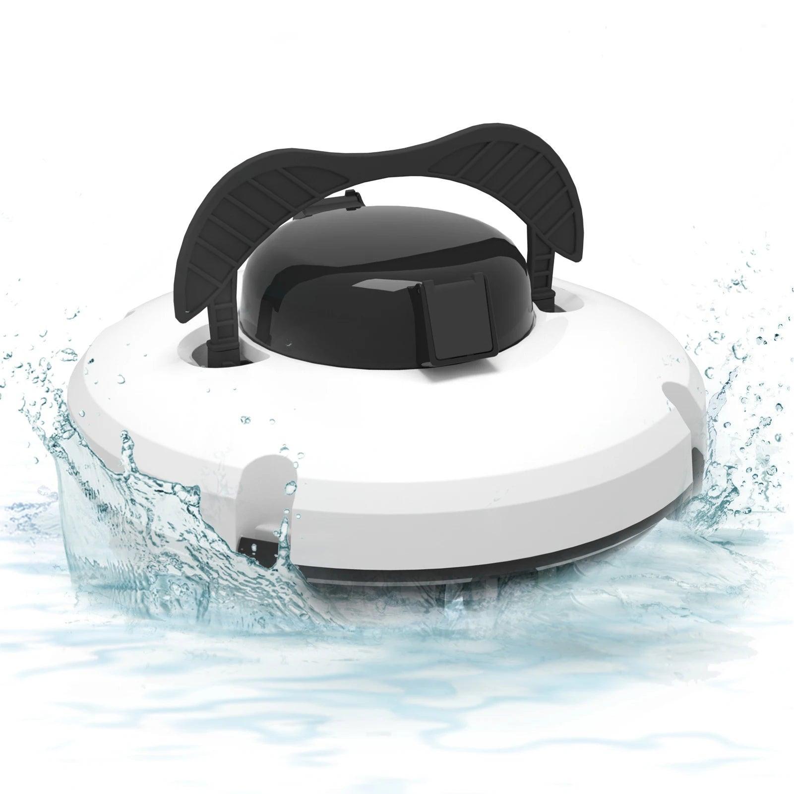 Outdoor Cordless Robotic Pool Cleaner 35W Pool Vacuum Powerful Suction Lasts 120 Mins with LED Indicator Support Self-Parking - VirtuousWares:Global