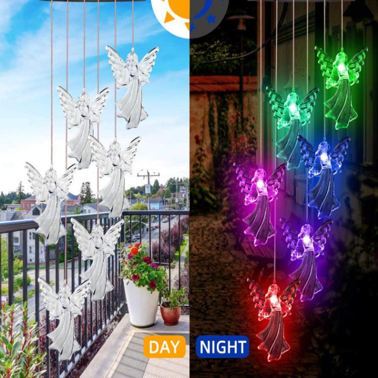 Outdoor Solar Wind Chime Lamp Hummingbird Butterfly Ball - VirtuousWares:Global