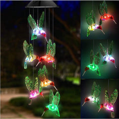 Outdoor Solar Wind Chime Lamp Hummingbird Butterfly Ball - VirtuousWares:Global