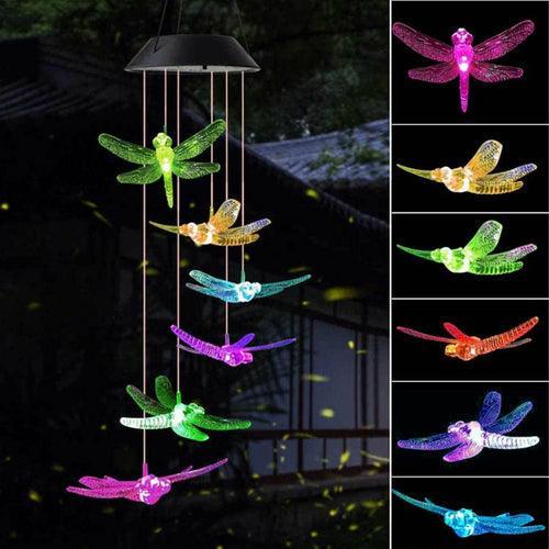 Outdoor Solar Wind Chime Lamp Hummingbird Butterfly Ball - VirtuousWares:Global