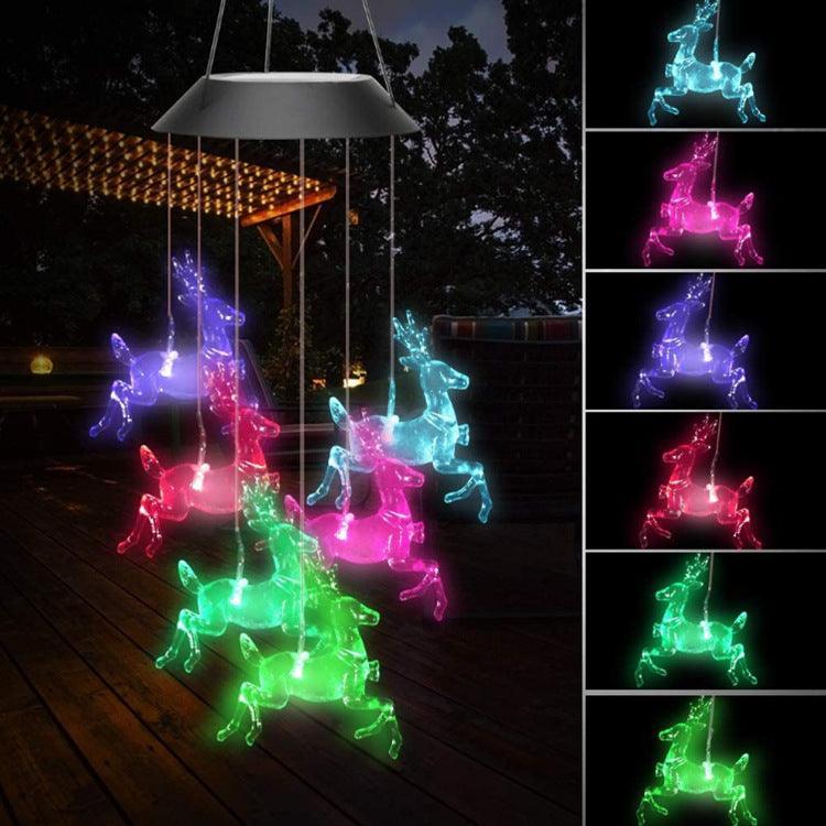 Outdoor Solar Wind Chime Lamp Hummingbird Butterfly Ball - VirtuousWares:Global