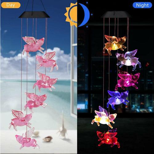 Outdoor Solar Wind Chime Lamp Hummingbird Butterfly Ball - VirtuousWares:Global