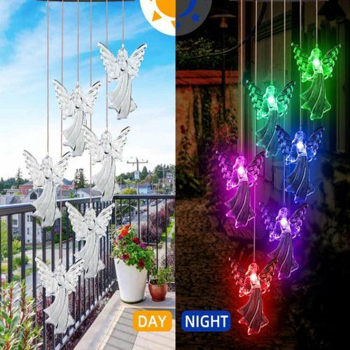 Outdoor Solar Wind Chime Lamp Hummingbird Butterfly Ball - VirtuousWares:Global