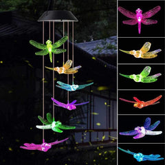Outdoor Solar Wind Chime Lamp Hummingbird Butterfly Ball - VirtuousWares:Global