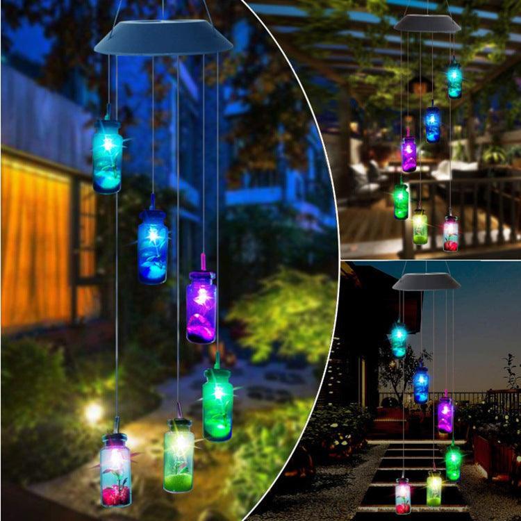 Outdoor Solar Wind Chime Lamp Hummingbird Butterfly Ball - VirtuousWares:Global