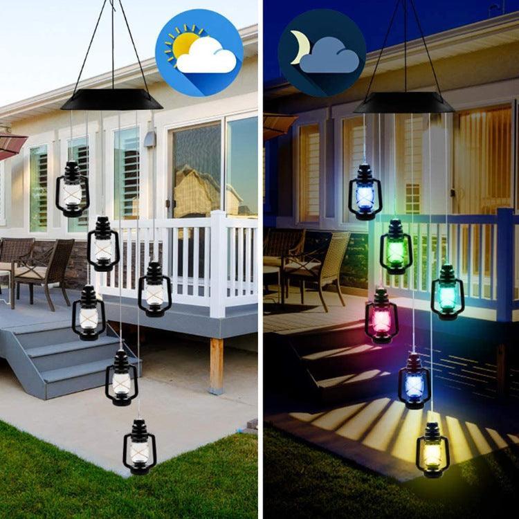 Outdoor Solar Wind Chime Lamp Hummingbird Butterfly Ball - VirtuousWares:Global