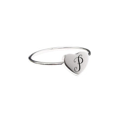 P Comfort Fit Initial Heart Ring - VirtuousWares:Global