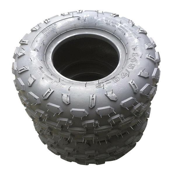 Pair of ATV Go Kart Tires 145/70-6 Rated Black rubber - VirtuousWares:Global
