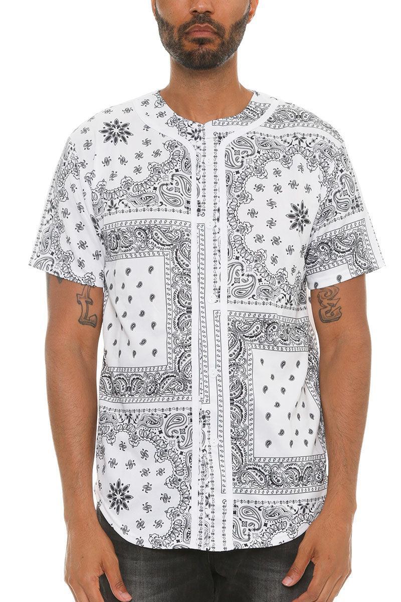 Paisley Print Baseball Sports Jersey - VirtuousWares:Global