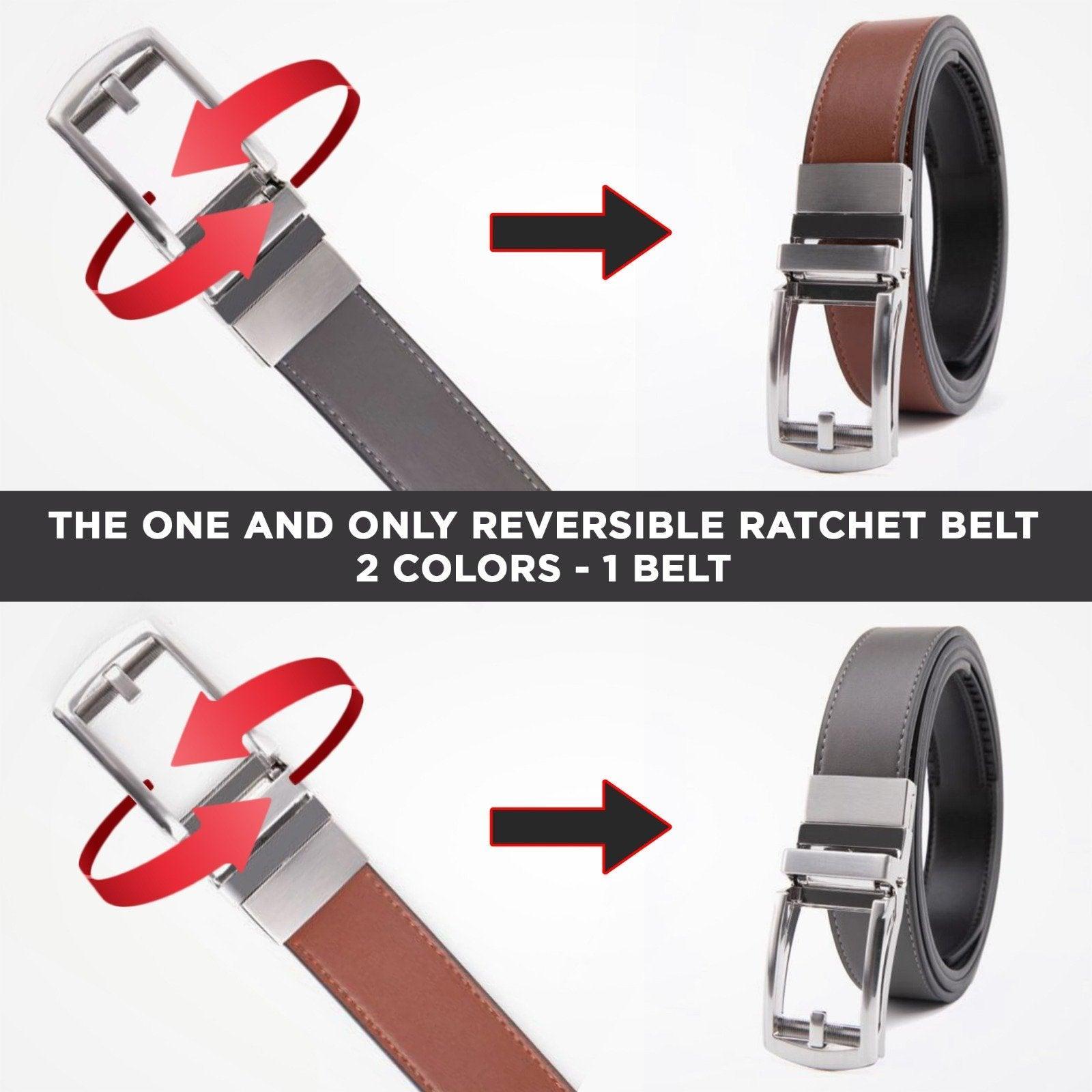 Patented Reversible Ratchet Belt 2 Colors (1 Belt) - VirtuousWares:Global