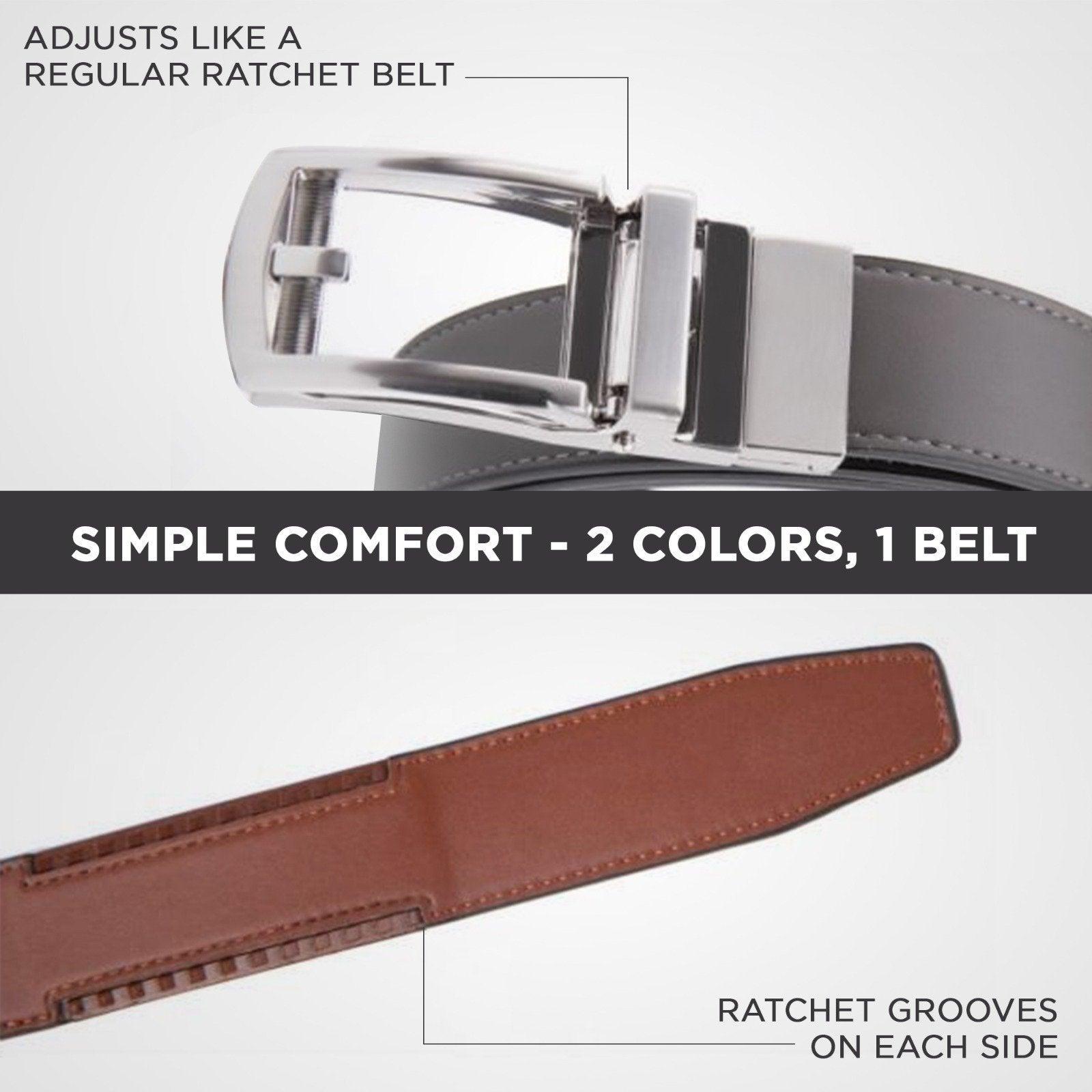 Patented Reversible Ratchet Belt 2 Colors (1 Belt) - VirtuousWares:Global