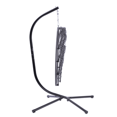Patio Wicker Folding Hanging Chair With Cushion And Pillow - VirtuousWares:Global