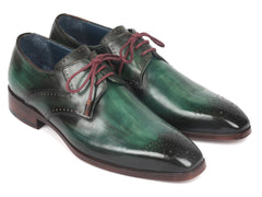 Paul Parkman Men's Green Medallion Toe Derby Shoes (ID#6584-GRN) - VirtuousWares:Global