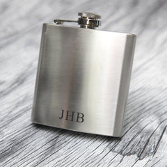Personalised Initials Engraved Stainless Steel Hip Flask - VirtuousWares:Global