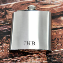 Personalised Initials Engraved Stainless Steel Hip Flask - VirtuousWares:Global