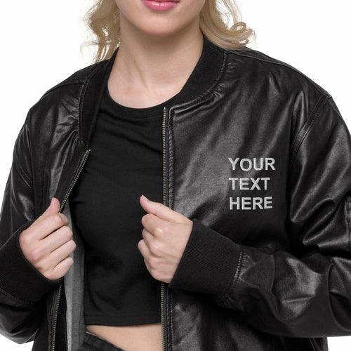Personalized Embroidered Leather Jacket , Custom Leather Jacket, - VirtuousWares:Global