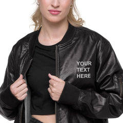 Personalized Embroidered Leather Jacket , Custom Leather Jacket, - VirtuousWares:Global