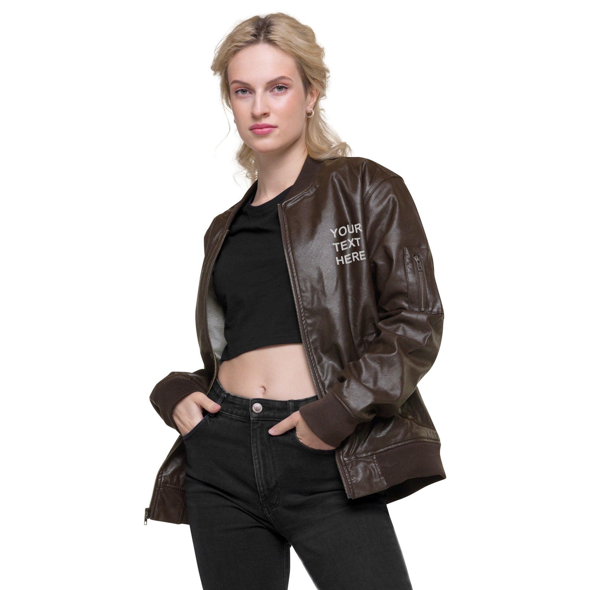 Personalized Embroidered Leather Jacket , Custom Leather Jacket, - VirtuousWares:Global