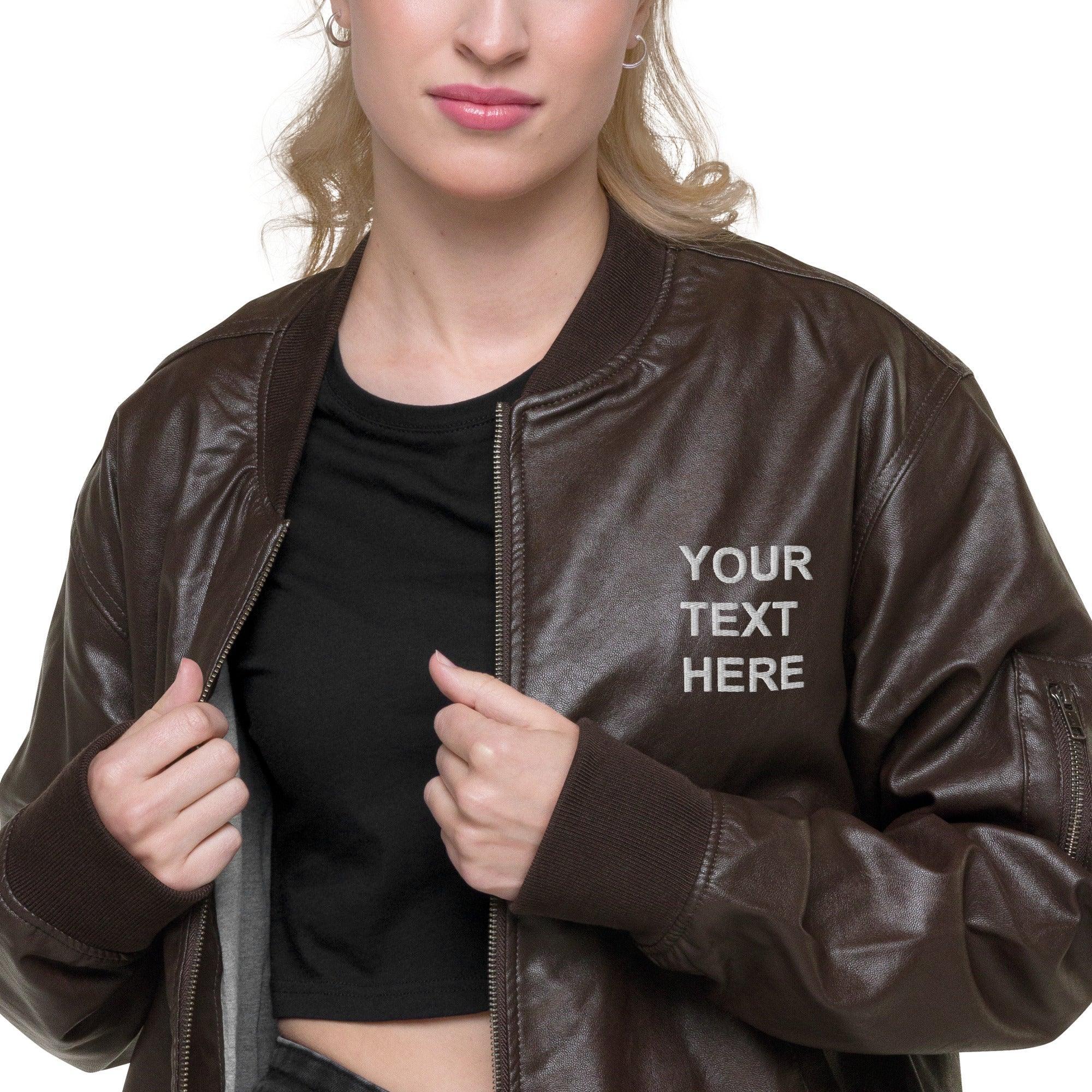 Personalized Embroidered Leather Jacket , Custom Leather Jacket, - VirtuousWares:Global