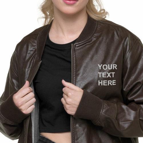 Personalized Embroidered Leather Jacket , Custom Leather Jacket, - VirtuousWares:Global