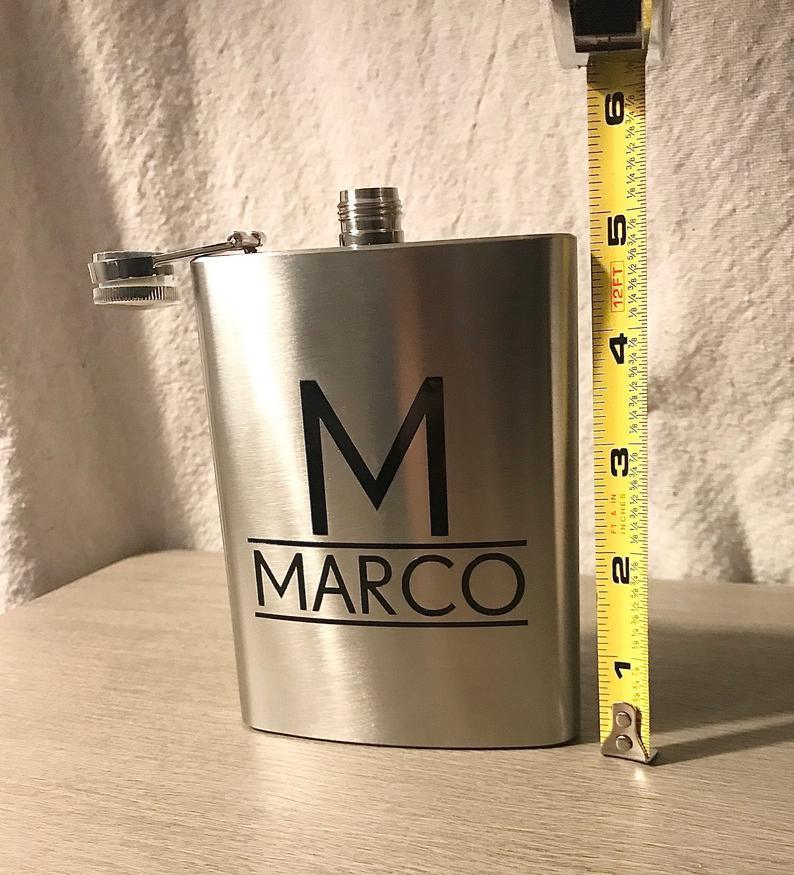 Personalized Flask - Personalized Groomsman Flask - 8oz Flask - VirtuousWares:Global