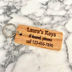 Personalized "Lost Keys" Engraved Wood Keychain - VirtuousWares:Global