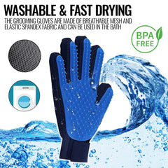 Pet Grooming Gloves Dog Brush Mitts Deshedding Hair Removal Massage - VirtuousWares:Global