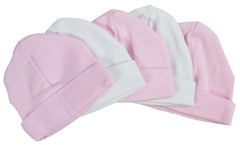 Pink & White Baby Caps (Pack of 5) - VirtuousWares:Global