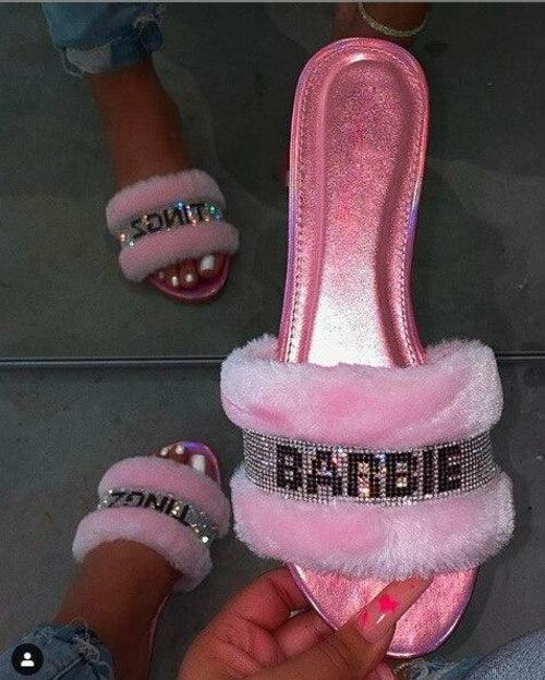 Pink Faux Fur Slides - VirtuousWares:Global
