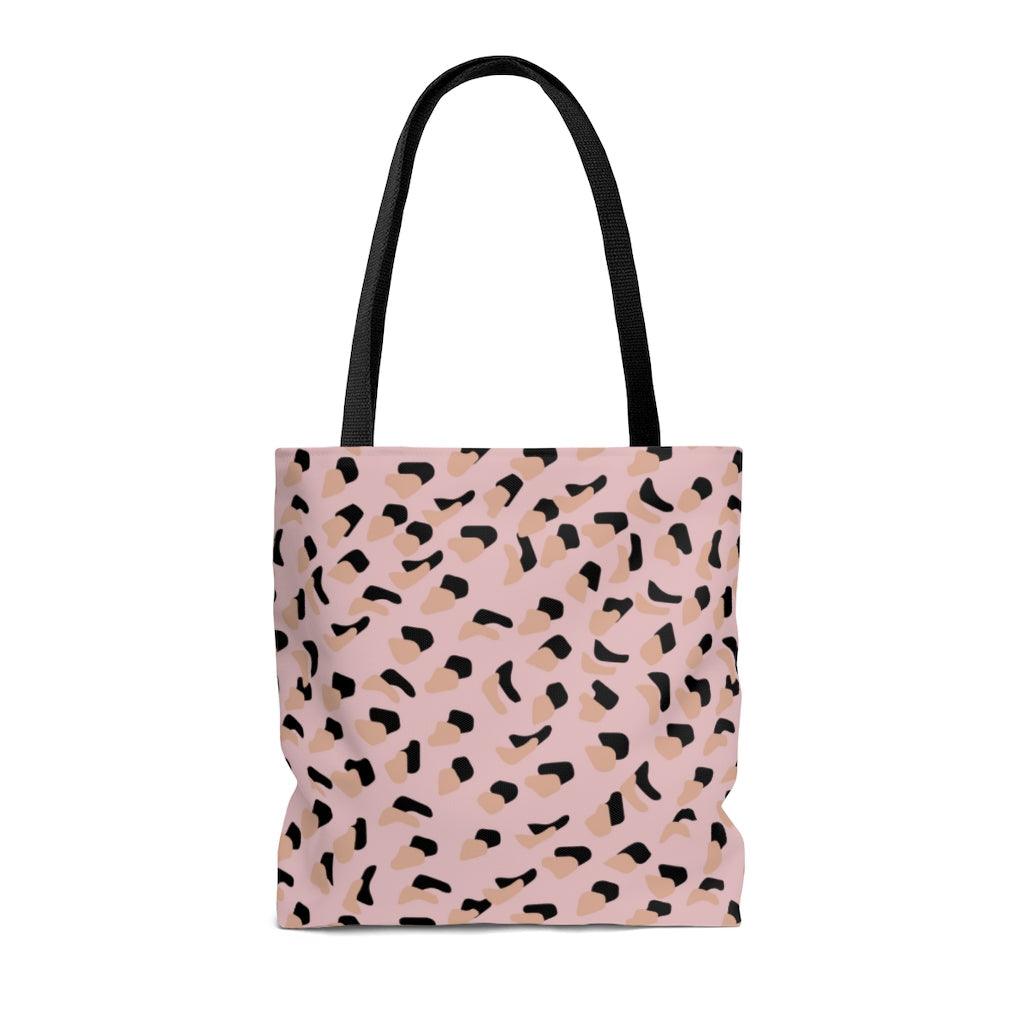 Pink Leopard Print Shopper Tote Bag Medium - VirtuousWares:Global