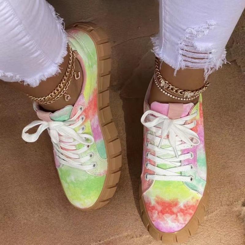 Pinterest Women Sneaker Light Breathble Vulcanized Shoes Platform Lace - VirtuousWares:Global